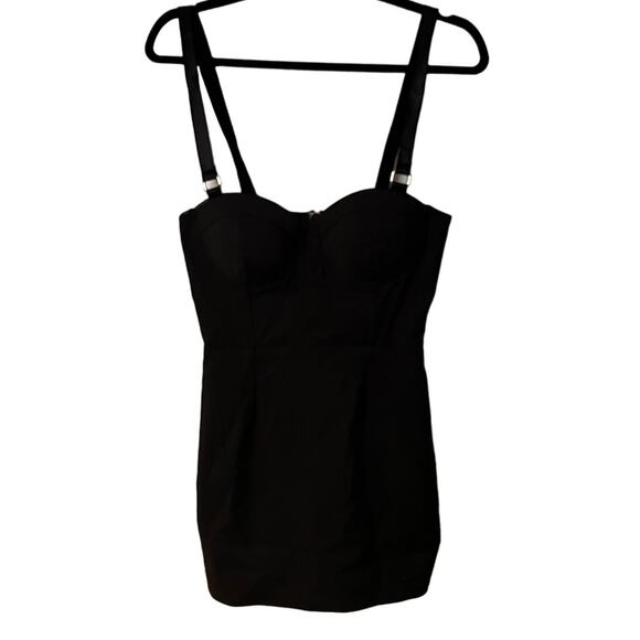 Superdown Black Corset Bodycon Adjustable Straps Mini Dress Size Small - Picture 1 of 10